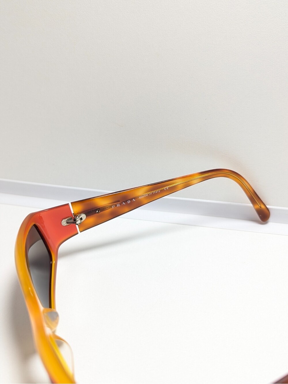 Prada SPR 03E 0BD-5G1 Unisex Orange Leopard Gray Lens Women's Small Sunglasses - Picture 5 of 6